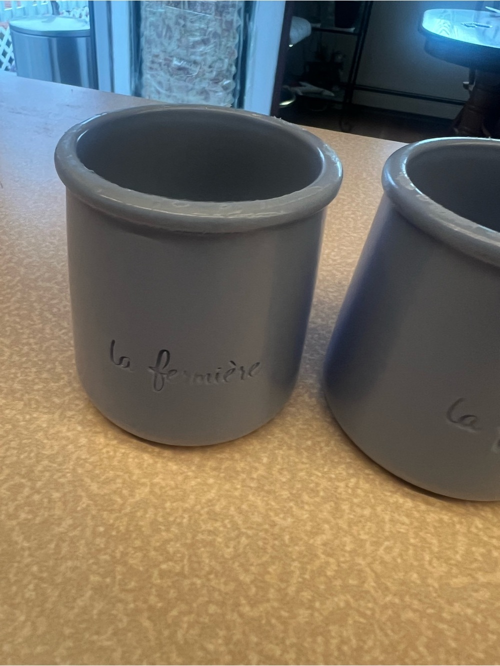 Ceramic Prep Jars Set - Gray and Orange - Picture 3 of 9